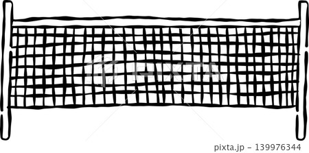 Sketchy Tennis Net Doodle Outline Whimsical Hand Drawn 139976344