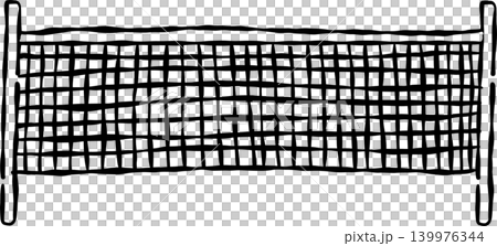 Sketchy Tennis Net Doodle Outline Whimsical Hand Drawn 139976344