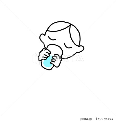 水を飲むこどものイラスト 139976353