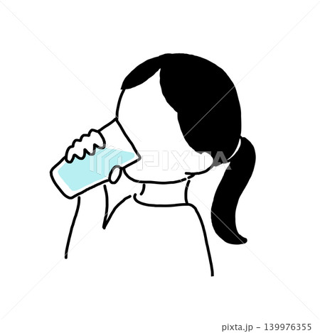 水を飲む人のイラスト 139976355