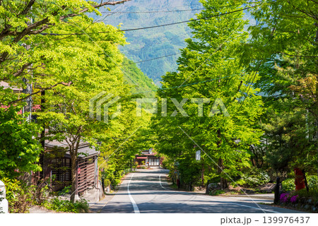 新緑シーズンの福地温泉街《岐阜県 高山市 奥飛騨温泉郷》 139976437