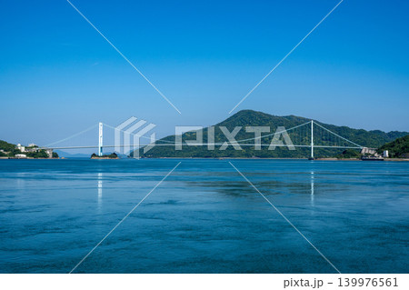 広島県呉市仁方町から見た安芸灘大橋 139976561