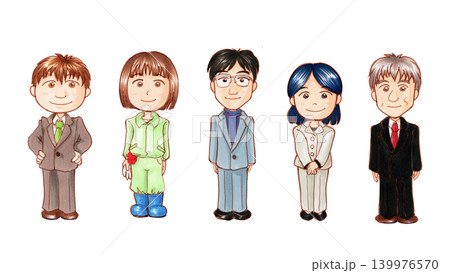 いろんな職業の大人立ち姿イラスト いろんな職業の大人立ち姿イラスト 139976570