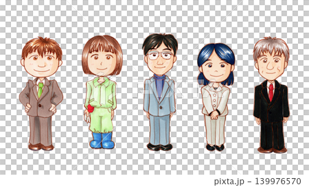 いろんな職業の大人立ち姿イラスト いろんな職業の大人立ち姿イラスト 139976570