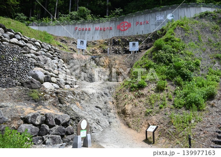 五月、フォッサマグナパーク、糸魚川静岡構造線断層露頭地 139977163