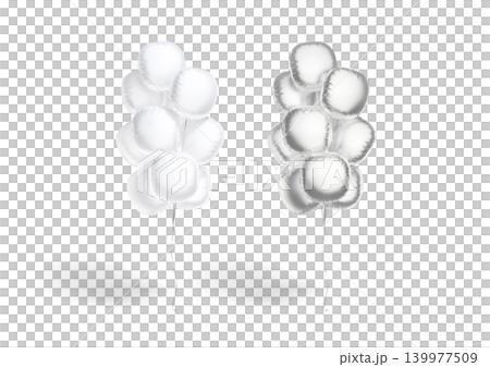Blank white and silver round balloon bouquet mockup png, transparent background, 3d rendering. Empty decoration composition tower mock up cut out. Clear layered diy balls stack for archway template. Blank white and silver round balloon bouquet mockup png, transparent background, 3d rendering. Empty decoration composition tower mock up cut out. Clear layered diy balls stack for archway template. 139977509