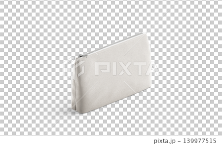 Blank canvas pouch for cosmetics mock up png, transparent background, 3d rendering. Empty linen beautician bag with zip mockup cut out. Clear cotton woman purse for makeup template. Blank canvas pouch for cosmetics mock up png, transparent background, 3d rendering. Empty linen beautician bag with zip mockup cut out. Clear cotton woman purse for makeup template. 139977515