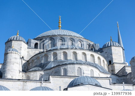 Iconic Blue Mosque in Istanbul with layered domes Iconic Blue Mosque in Istanbul with layered domes 139977936