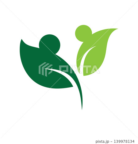 Eco Leaf Human Logo Design Vector Eco Leaf Human Logo Design Vector 139978134