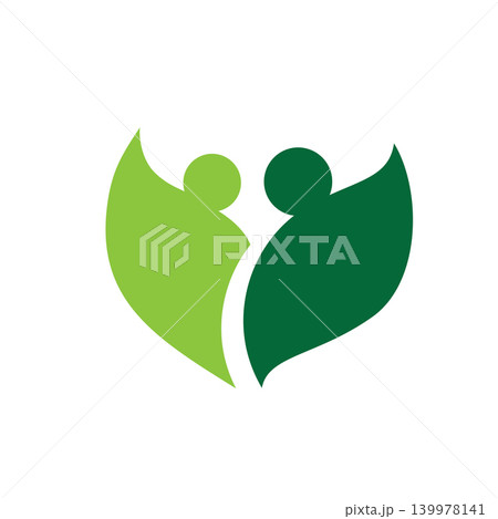 Eco Heart Leaf Logo Template Eco Heart Leaf Logo Template 139978141