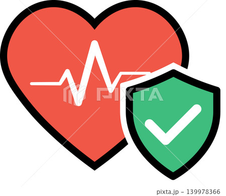 Heart Health Protection Shield with Check Mark Icon Heart Health Protection Shield with Check Mark Icon 139978366