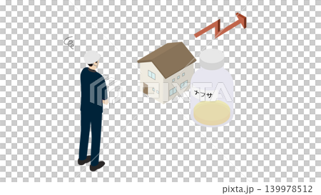 ナフサ価格高騰による住宅建築コスト上昇イメージ ナフサ価格高騰による住宅建築コスト上昇イメージ 139978512