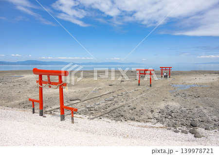 潮の引いた海中鳥居 139978721