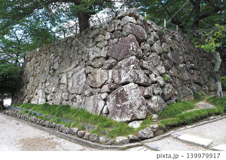 松江城　本丸入口の一ノ門手前の石垣（島根県松江市） 139979917