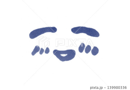 じんわりしたマーカーで描いたかわいい顔照れる じんわりしたマーカーで描いたかわいい顔照れる 139980336
