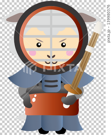 剣道を楽しむ羊キャラクターの武道イラスト 剣道を楽しむ羊キャラクターの武道イラスト 139980376