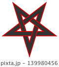 Left-handed inverted interlaced pentagram 139980456