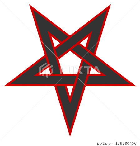 Left-handed inverted interlaced pentagram Left-handed inverted interlaced pentagram 139980456