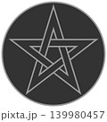 Left-handed interlaced pentagram inside a circle 139980457