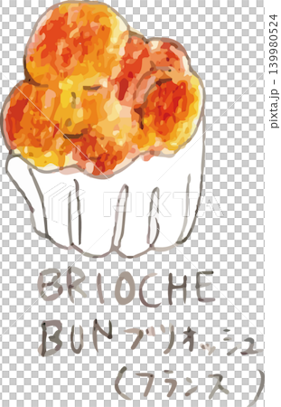 Hand-drawn illustration of a sweet treat: Brioche Hand-drawn illustration of a sweet treat: Brioche 139980524