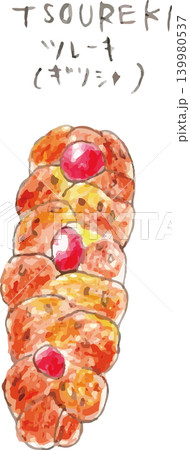 色鉛筆で描いたツレーキ パン 色鉛筆で描いたツレーキ パン 139980537