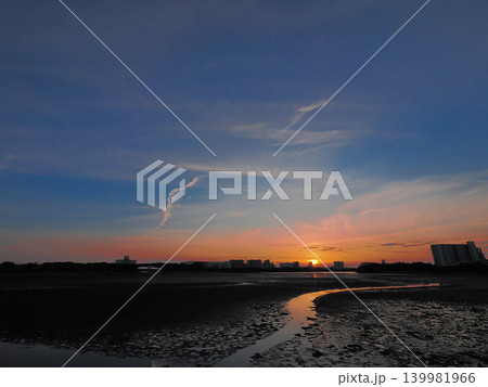谷津干潟の夕景 139981966