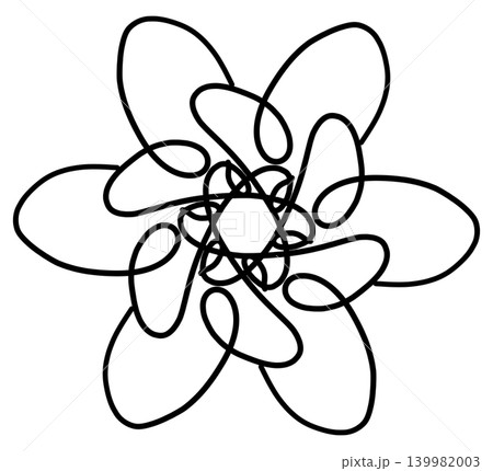 It is a flower drawn with a black line. It is a flower drawn with a black line. 139982003