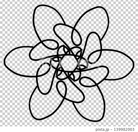 It is a flower drawn with a black line. It is a flower drawn with a black line. 139982003