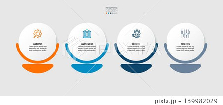 Template with step business infographic or option design. 139982029