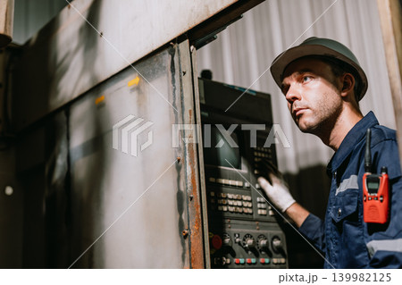 Professional engineer male worker working service inspecting machine interior, Fix replace old part Professional engineer male worker working service inspecting machine interior, Fix replace old part 139982125