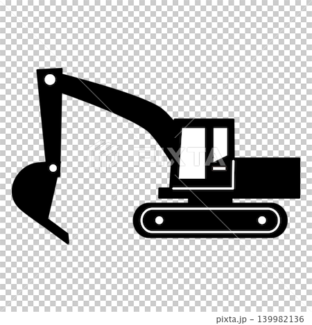 ショベルカーのイラスト モノクロ ショベルカーのイラスト モノクロ 139982136