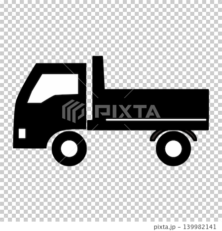 Illustration of a dump truck, monochrome. Illustration of a dump truck, monochrome. 139982141