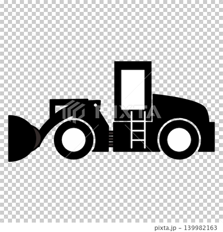 ホイールローダーのイラスト モノクロ ホイールローダーのイラスト モノクロ 139982163