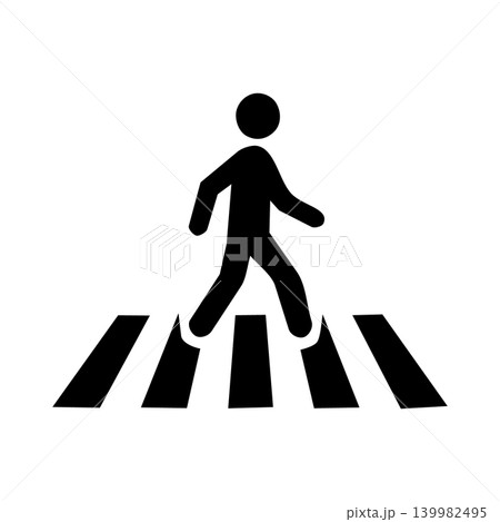 横断歩道をわたる人のアイコンイラスト 139982495