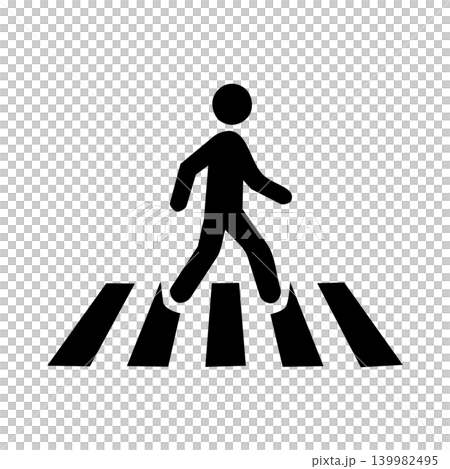 横断歩道をわたる人のアイコンイラスト 139982495