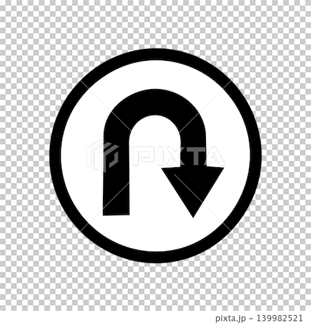U-turn traffic icon illustration U-turn traffic icon illustration 139982521