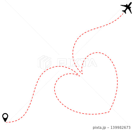 Dotted Heart Airplane Route 139982673
