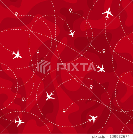 Seamless Pattern Airplanes Routes 139982674