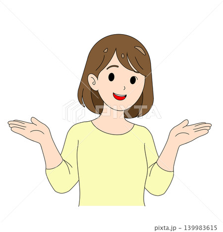 説明や提案をする女性のイラスト 139983615