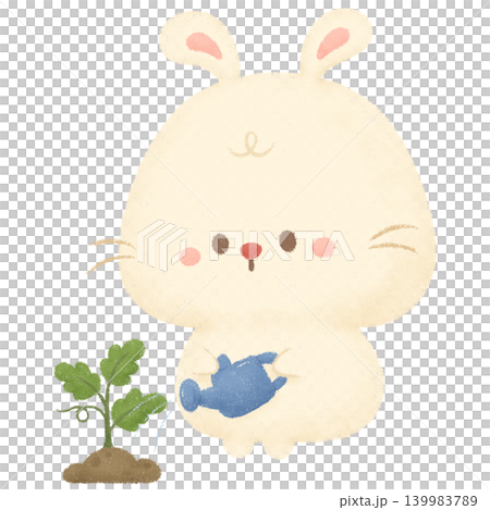 Little bunny and tomato  139983789
