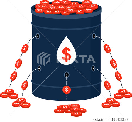 Cash leak concept, financial loss with leaking money barrel, liquidity drain and budget waste vector illustration Cash leak concept, financial loss with leaking money barrel, liquidity drain and budget waste vector illustration 139983838