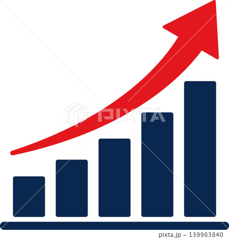 Business growth chart with upward arrow, financial success and revenue increase concept vector illustration Business growth chart with upward arrow, financial success and revenue increase concept vector illustration 139983840