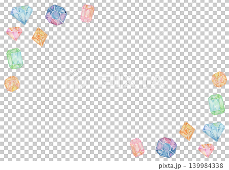 A watercolor-painted frame of a jewel A watercolor-painted frame of a jewel 139984338