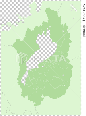 「滋賀県」詳細な地図シリーズ。(隣県、市町村の区分の白地図) 「滋賀県」詳細な地図シリーズ。(隣県、市町村の区分の白地図) 139984525