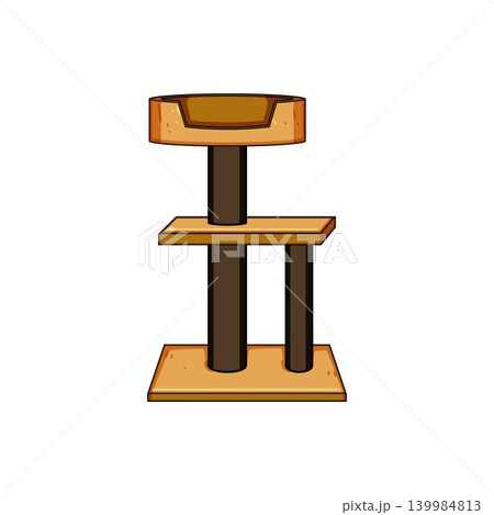 Cat tree scratching post with bed for pet playing 139984813