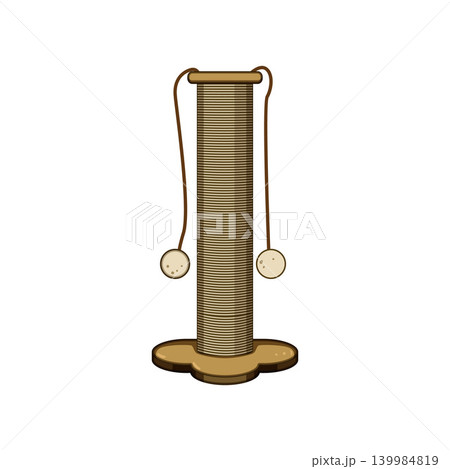 Cat scratching post providing entertainment for pets 139984819