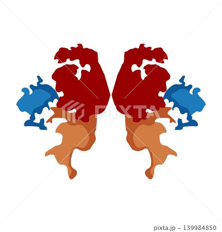 Inkblot test style symmetrical abstract design representing psychology Inkblot test style symmetrical abstract design representing psychology 139984850