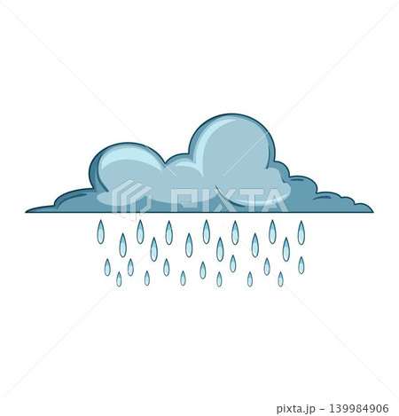 Rain cloud icon dropping water droplets Rain cloud icon dropping water droplets 139984906