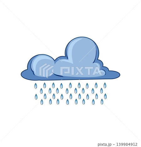 Rain cloud icon representing weather forecast and precipitation Rain cloud icon representing weather forecast and precipitation 139984912