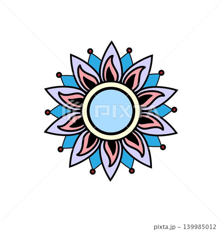 Stylized mandala flower design with intricate patterns Stylized mandala flower design with intricate patterns 139985012